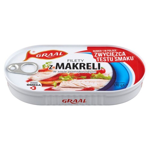 Filety z makreli w sosie pomidorowym GRAAL 170 g