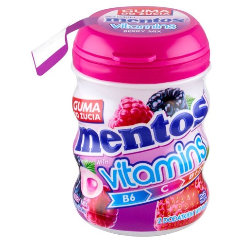 Guma do żucia o smaku owoców leśnych bez cukru Mentos 50 g
