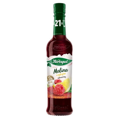 Syrop o smaku malinowo-cytrynowym Herbapol 420 ml