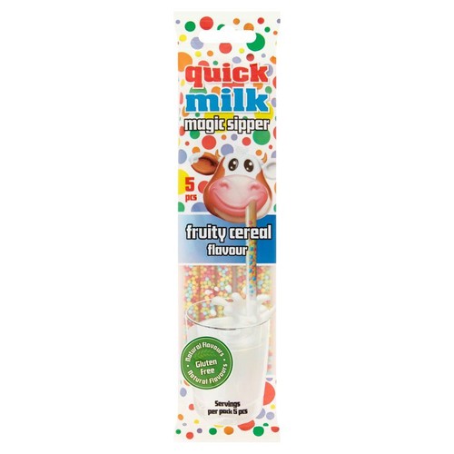 Słomki smakowe do mleka o smaku mieszanki owoców Quick Milk 5 x 6 g