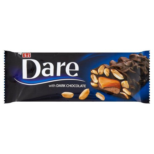 Baton z orzeszkami ziemnymi i karmelem pokryty czekoladą deserową Dare 45 g