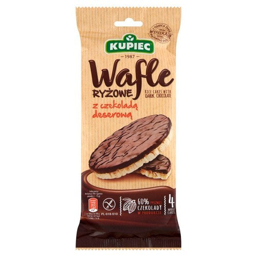 Wafle ryżowe z belgijską czekoladą deserową Kupiec 60 g