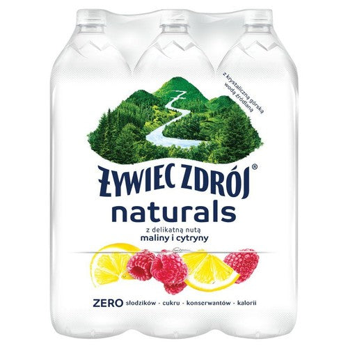 Woda źródlana niegazowana z nutą maliny i cytryny Żywiec Zdrój 6 x 1,2 l