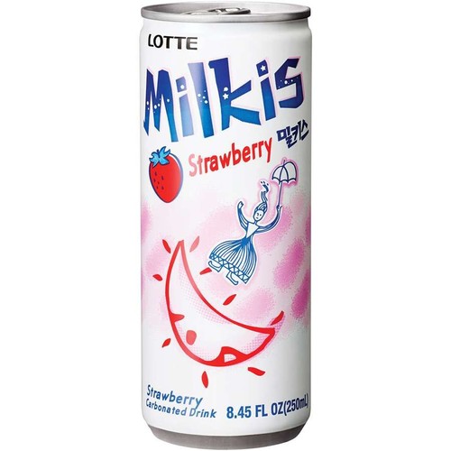 Mleczny napój gazowany - Truskawka Lotte 250 ml
