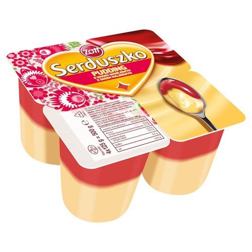 Pudding waniliowy z sosem malinowym Zott 4 x 125 g