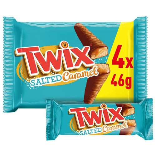 Batony czekoladowe ze słonym karmelem Twix 4 x 46 g