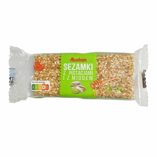 Sezamki z pistacjami i z miodem Auchan 35 g