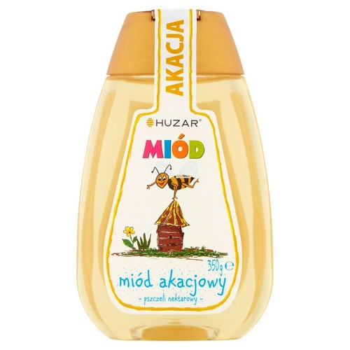 Kids miód akacjowy z dozownikiem Huzar 350 g