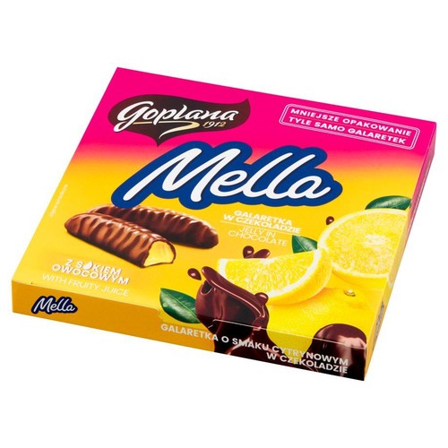 Mella galaretka w czekoladzie o smaku cytrynowym  Goplana 190 g