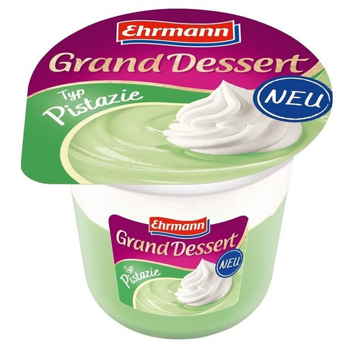 Deser mleczny o smaku pistacjowym z bitą śmietaną EHRMANN 190 g
