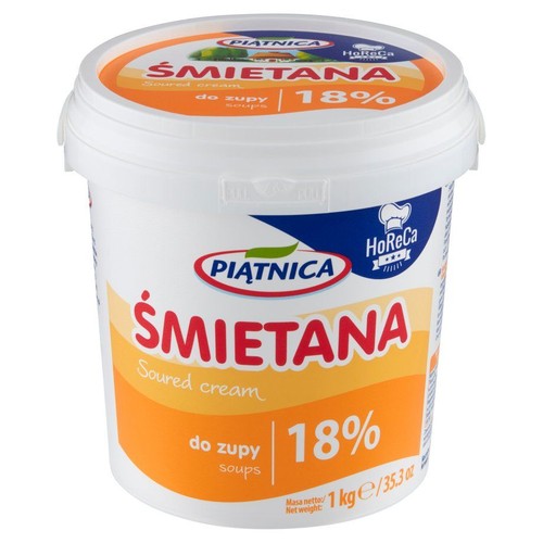 Śmietana 18% do zup, sosów i sałatek Piątnica 1 kg